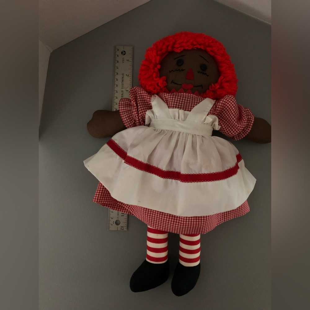 Vintage Handmade oOaK African American Raggedy Ann Super Cute Red Hair - Picture 7 of 7